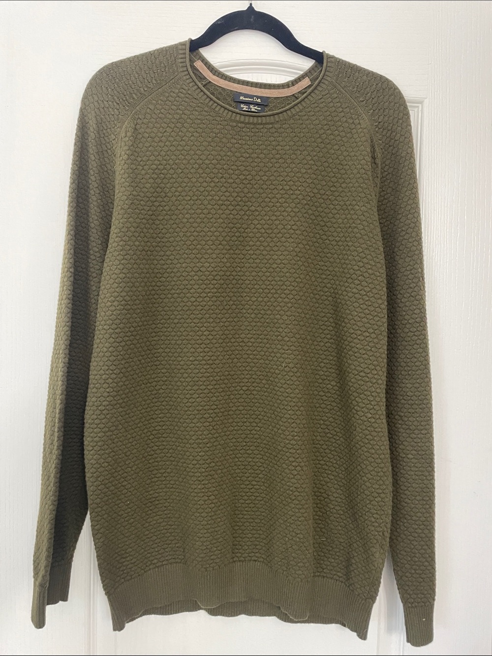 Massimo Dutti Cotton Cashmere pullover sweater XL fits L best olive green